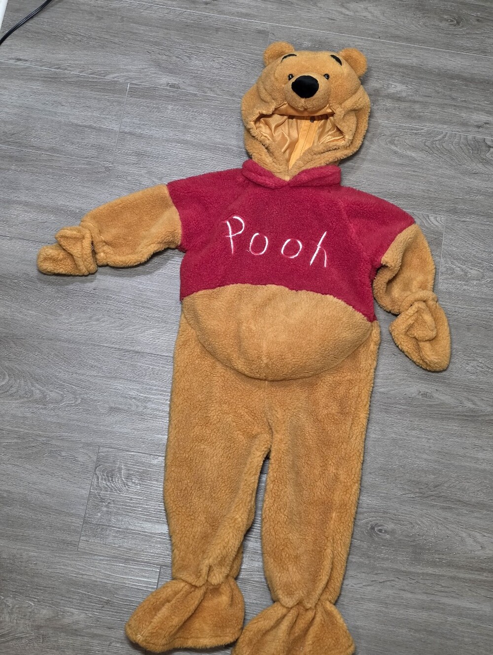 Disney Winnie The Pooh Halloween Costume Todfler 2-4 Fuzzy Plush Padded Tummy